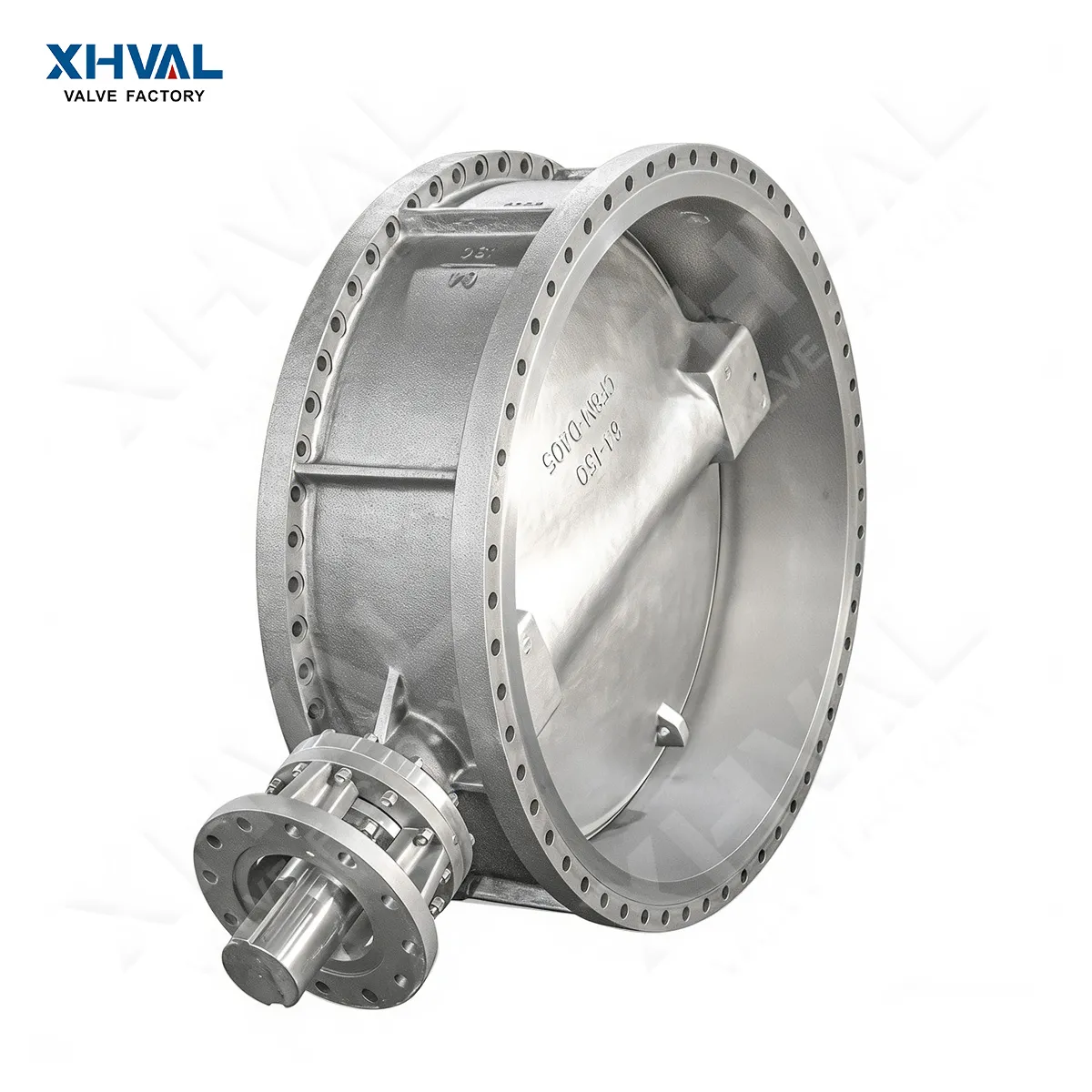 Bare shaft triple eccentric butterfly valve with flange