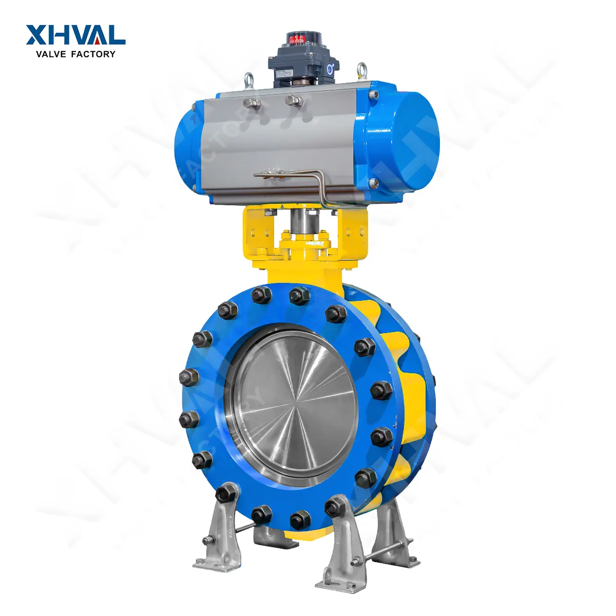 Pneumatic lug-type double eccentric butterfly valve 1
