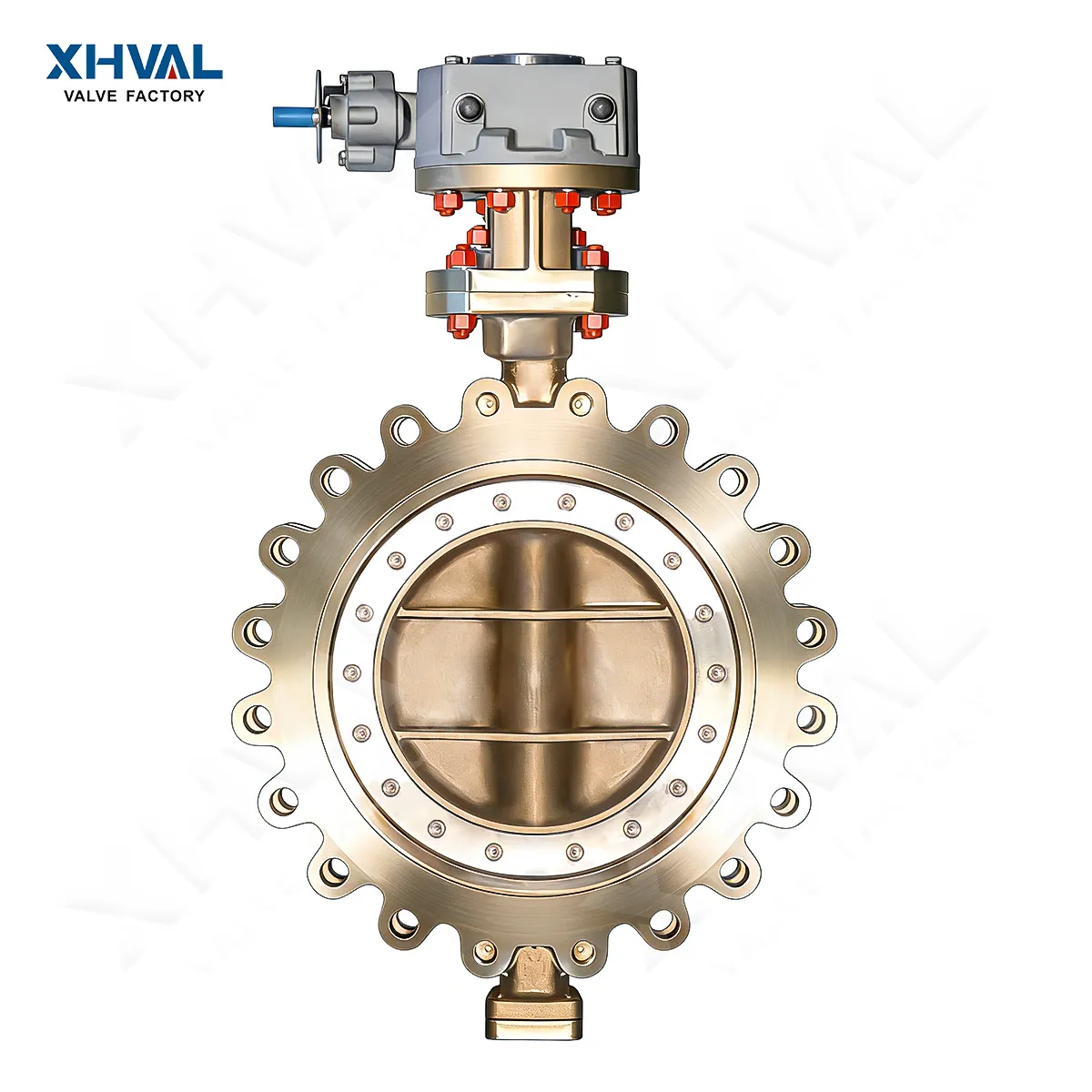 Worm gear driven triple eccentric butterfly valve