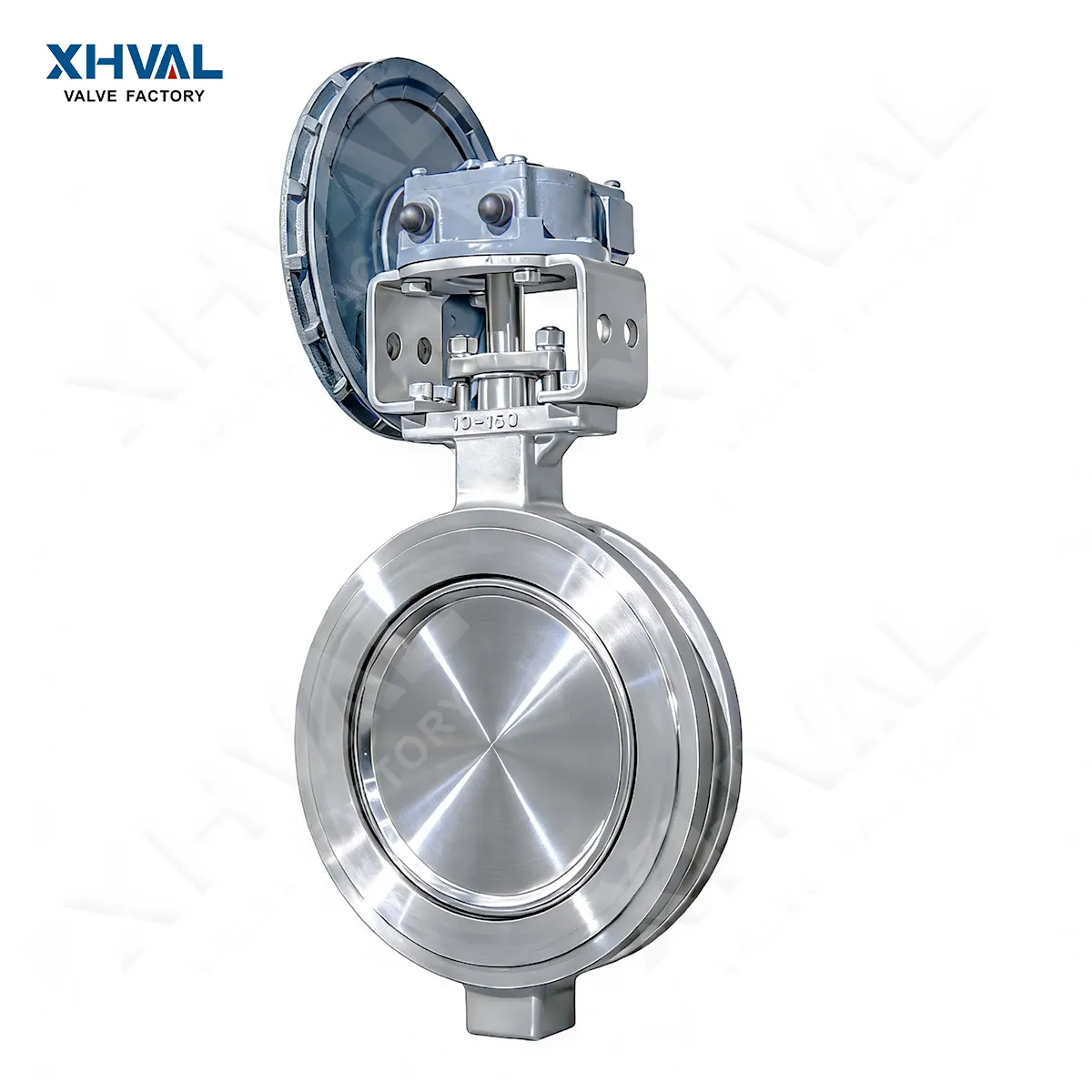 Worm gear operated double eccentric butterfly valve