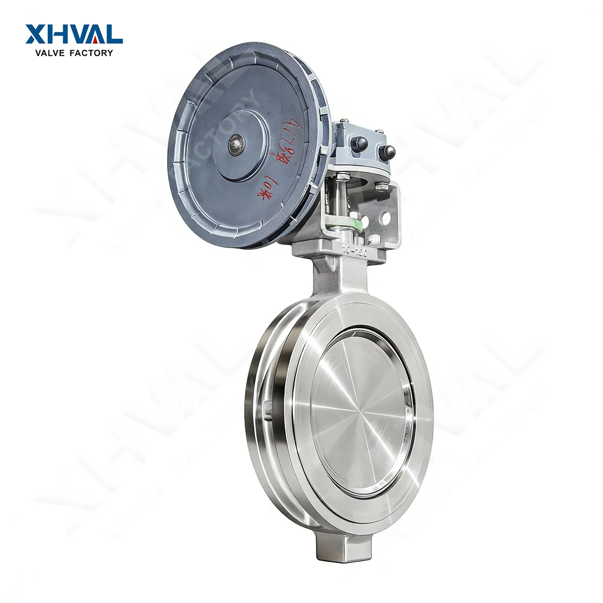 Worm gear operated double eccentric butterfly valve