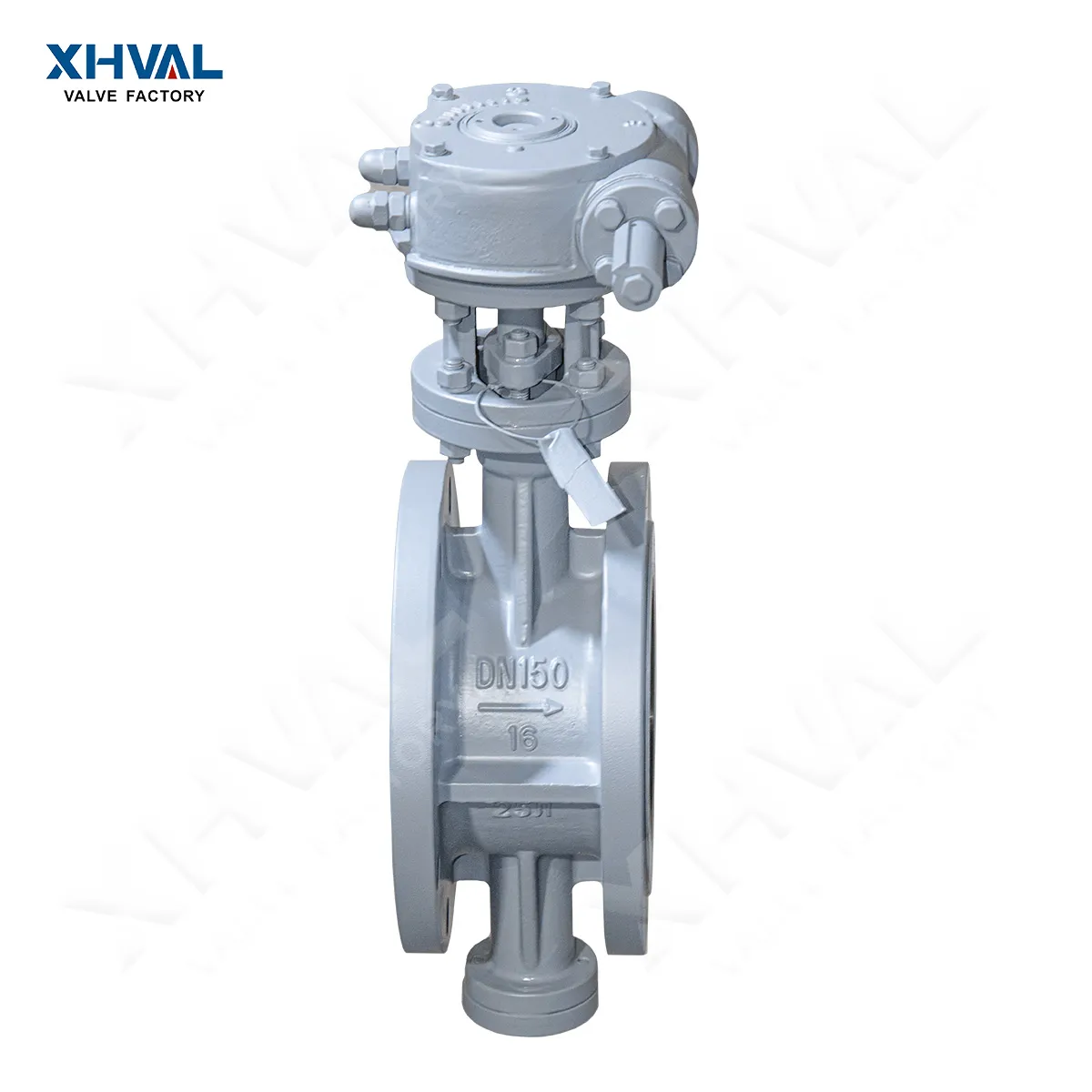 Worm gear triple eccentric butterfly valve flange