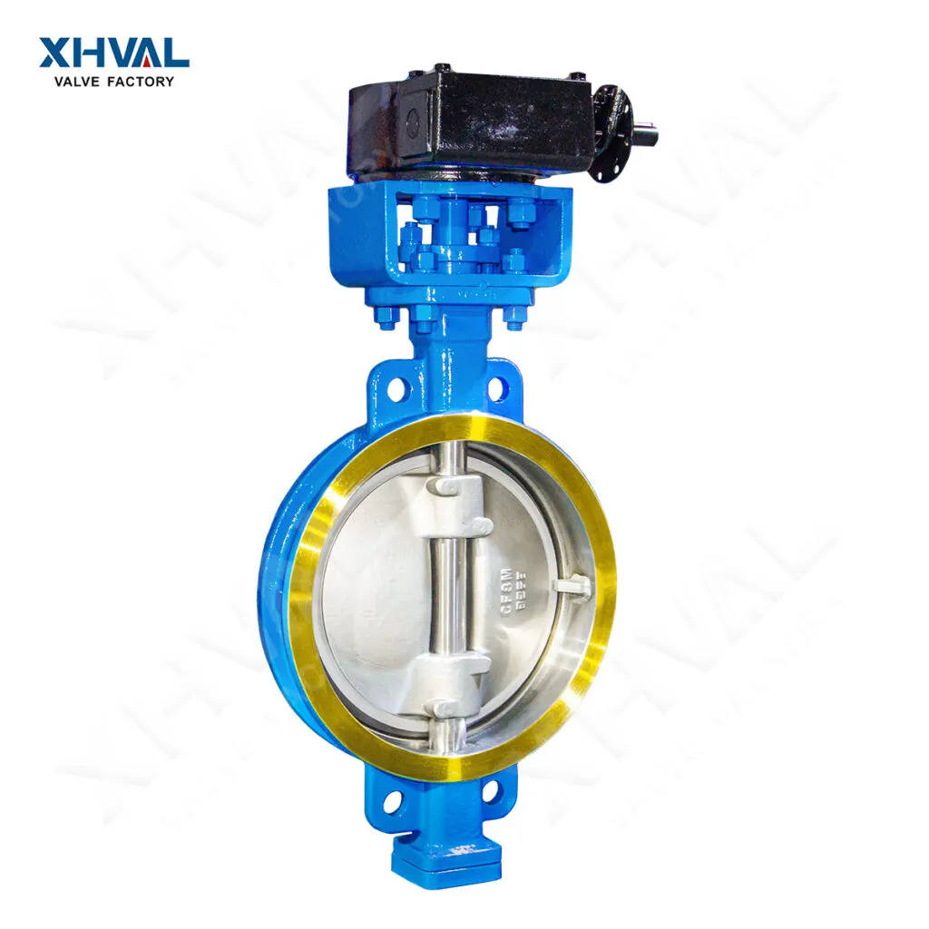 Worm gear triple eccentric butterfly valve